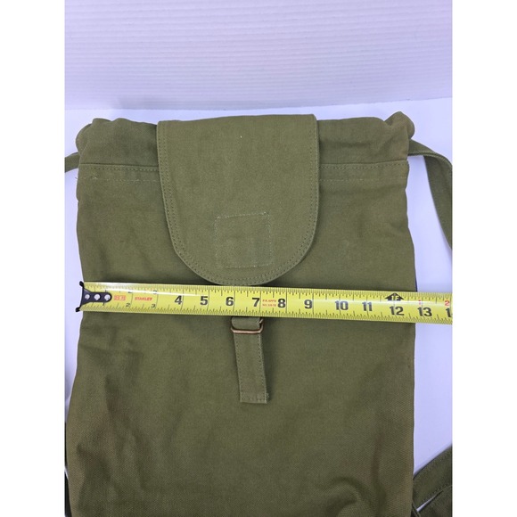 Baggu Duck Bag Backpack Olive Green Recycled‎ Cotton Canvas Drawstring Flap Top main image 5